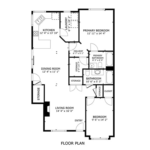 floor plan of Cambridge heights 3 bedroom apartm